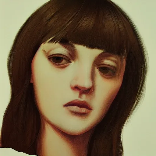 Prompt: close up shot :: portrait of a beautiful girl by Vanessa Beecroft, Illya Kuvshinov