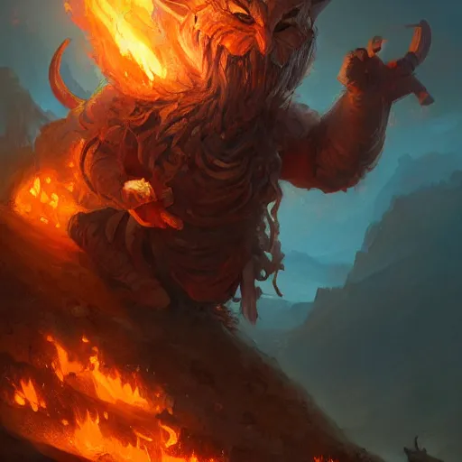Prompt: a little fire elemental, by justin gerard and greg rutkowski, digital art, realistic painting, dnd, fantasy, character design, trending on artstation