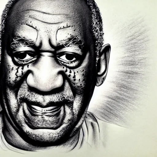 Prompt: bad pencil portrait of bill cosby