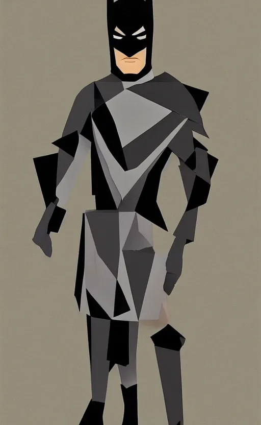 Image similar to cubist batman suit, cubism, concept art, detailed, blank background