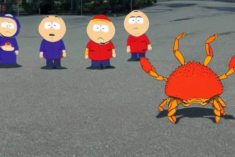 Prompt: crab people from south park