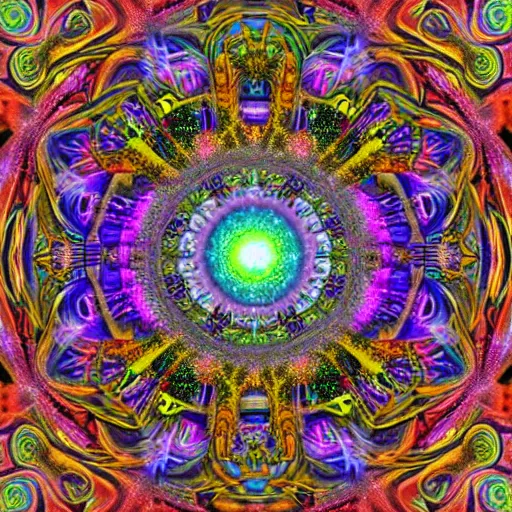 Image similar to druid dubstep trance goa mandala psychedelic trippy deepdream hallucination hallucinogenic hypnogogic ethereal ethereality dreamscape maximalist intricate detailed by ron walotsky surrealism visionary psychedelic incredible gorgeous beautiful forest