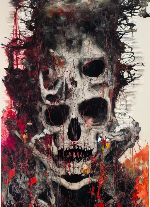 Image similar to i have become death the destroyer of worlds, a brutalist designed, gothic, rich deep colors, painted by francis bacon, adrian ghenie, james jean and petra cortright, part by gerhard richter, part by takato yamamoto. 8 k masterpiece