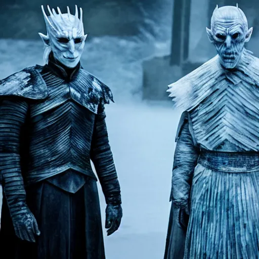 Prompt: The night king and white walkers