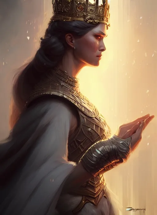 Image similar to scandinavian empress, portrait, art by artgerm and greg rutkowski and magali villeneuve, d & d, fantasy, highly detailed, portrait, digital painting, trending on artstation, concept art, sharp focus, illustration