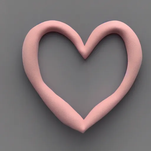 Image similar to 3d render of a red clay heart shape in the middle of a gray sheet of paper, range of pastel colors on the left side