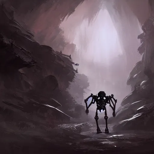Image similar to skeleton abyss digital art in the style of Greg Rutkowski and Craig Mullins, 4k