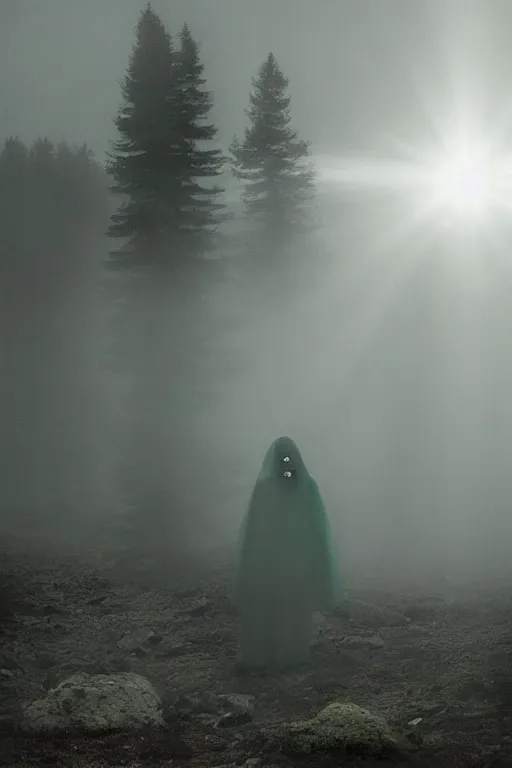 Image similar to brocken spectre, ghost of the lake