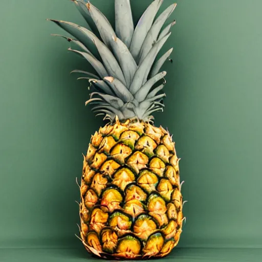 Image similar to product photo of a pineapple combined with a bazooka, center frame, highly detailed, balanced colors
