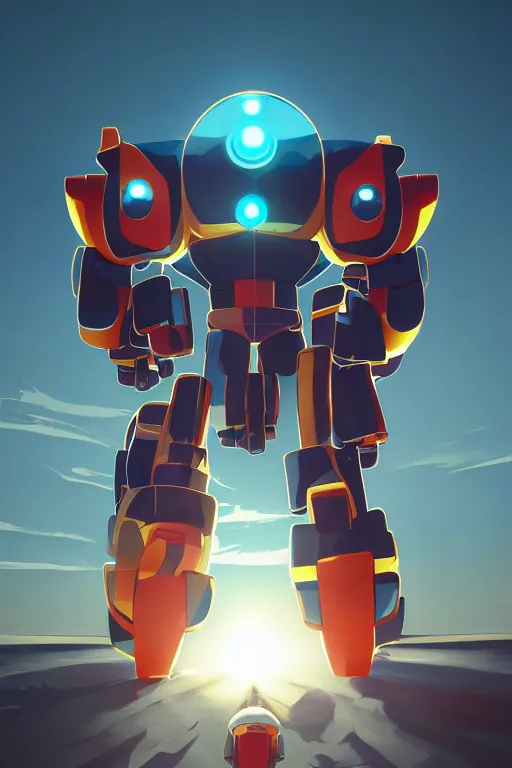 Image similar to metabots medabots medarotto medarot robot minimalist comics, behance hd by jesper ejsing, by rhads, makoto shinkai and lois van baarle, ilya kuvshinov, rossdraws global illumination ray tracing hdr radiating a glowing aura