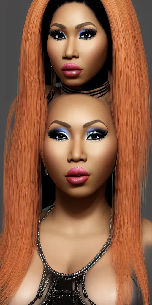 Image similar to a portrait nicki minaj a realistic render, wide shot
