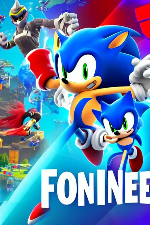 Prompt: sonic in fortnite, fortnite promotion