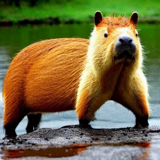 Prompt: capybara dressed as a king