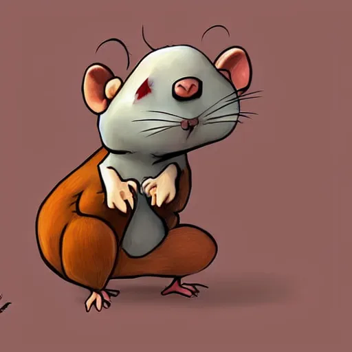 Prompt: rat by pixar style, cute, illustration, digital art, concept art, most winning awards