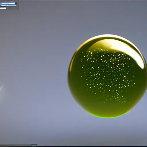 Image similar to Soap Bubbles floating in air filled neon sand gas made out of pulver, pulver floating around, night, Unity particle system, Unreal Engine 5 showcase, 40nm, shallow depth of field, split lighting, 4k,