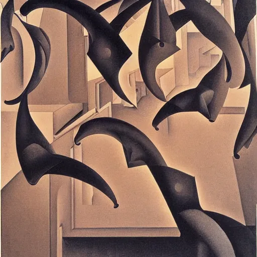 Prompt: Painting by Wassily and M. C. Escher