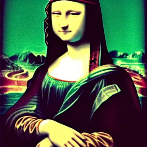 Image similar to Hatsune Miku as the Mona Lisa
