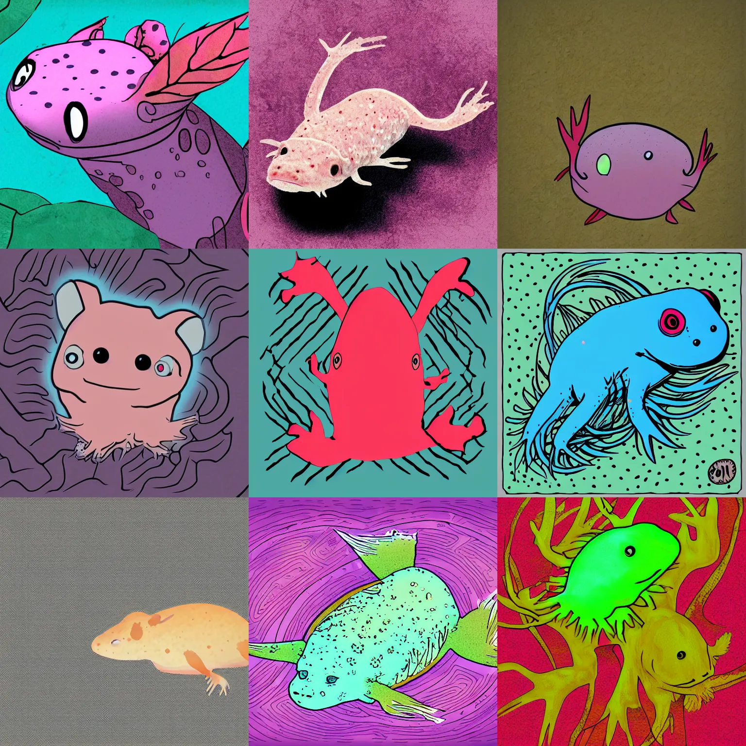 Prompt: axolotl digital art