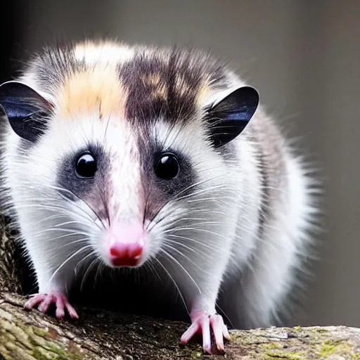 Prompt: a low quality photo of an opossum