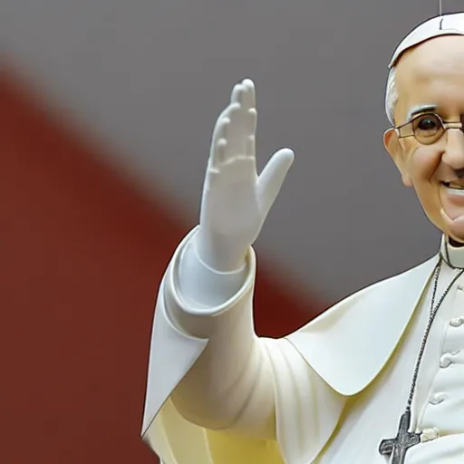 Prompt: bobblehead of pope francis, promotional photograph, hd