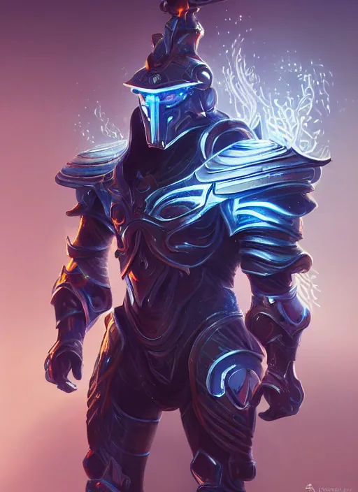 Prompt: a highly detailed illustration of futuristic cyber knight with flaming plume, rigid bulky armor, glowing line cracks in armor, dramatic standing pose, intricate, elegant, highly detailed, centered, digital painting, artstation, concept art, smooth, sharp focus, league of legends concept art, WLOP