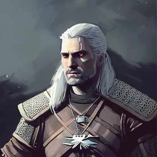 Image similar to witcher, paint by greg rutkowski