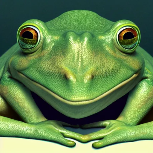 Image similar to hyperrealistic dslr film still of info wars alex jones disguised as ( frog ), stunning 8 k octane comprehensive 3 d render, inspired by istvan sandorfi & greg rutkowski & unreal engine, perfect symmetry, dim volumetric cinematic lighting, extremely hyper - detailed, extremely lifelike attributes & lifelike texture, intricate, masterpiece, artstation, stunning