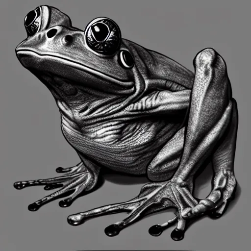 Image similar to frog , sketch , trending on artstation , Hyperdetailed , CGSociety