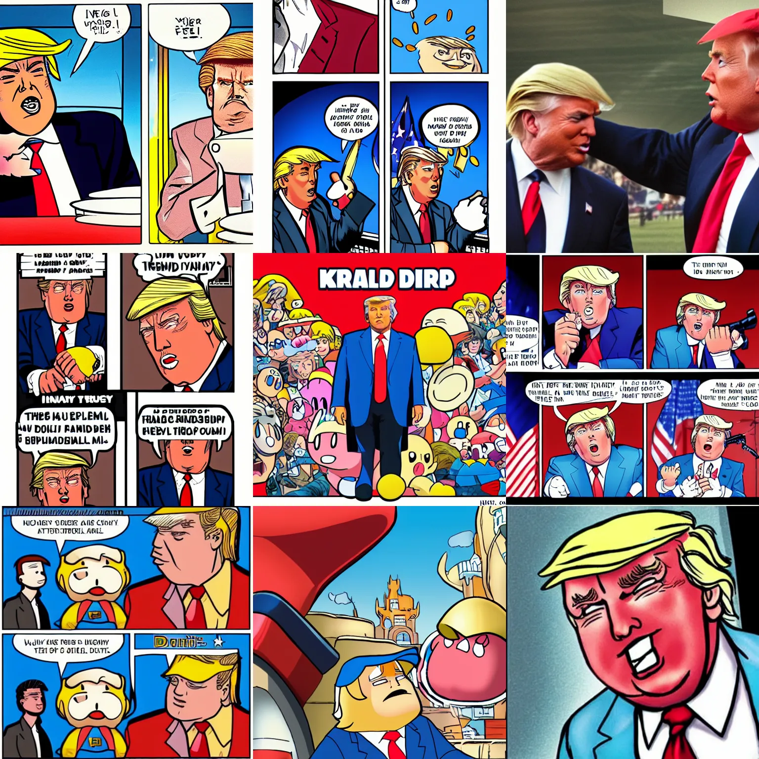 Prompt: kirby as donald trump, not a comic book