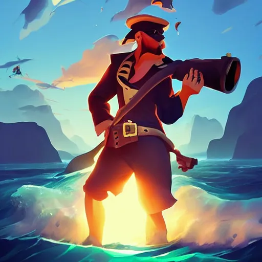 Image similar to painting treasure on sea of thieves game smooth median photoshop filter cutout vector, behance hd by jesper ejsing, by rhads, makoto shinkai and lois van baarle, ilya kuvshinov, rossdraws global illumination