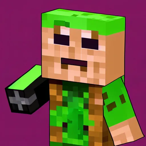 Image similar to a minecraft creeper holding a gun to your face