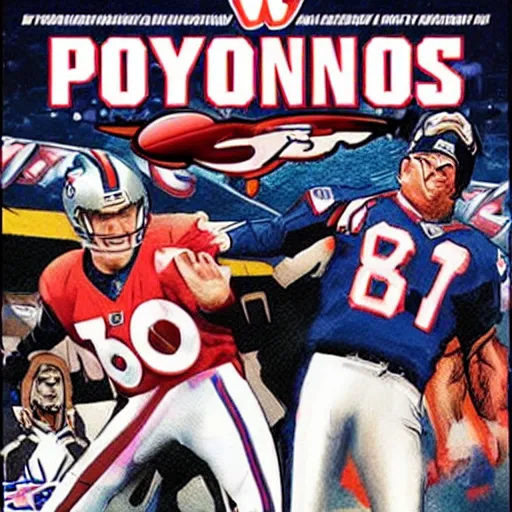 Prompt: comic book cover for'peyton manning vs coach belichick ', art by alex ross