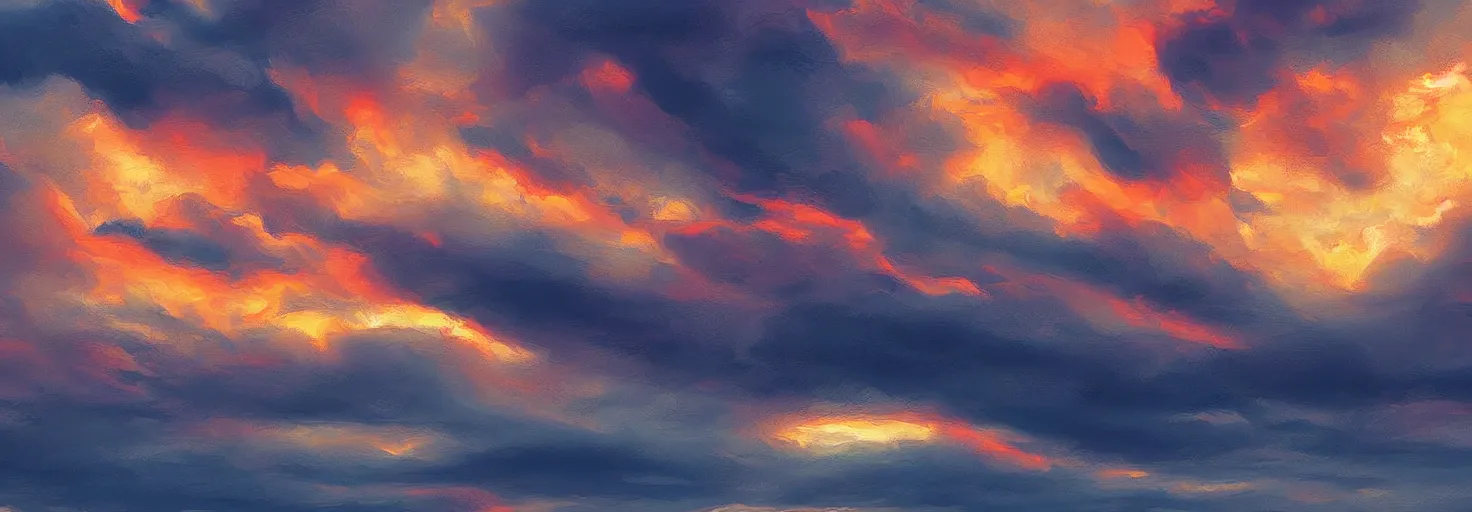 Image similar to epic clouds on sunset, higfly detailed, digital painting, dramatic light