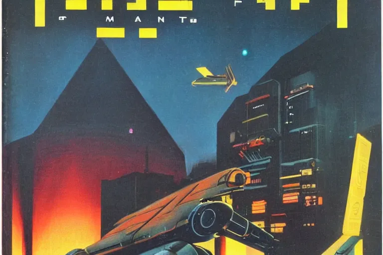 Prompt: 1979 OMNI Magazine Cover of frat Plato. in cyberpunk style by Vincent Di Fate