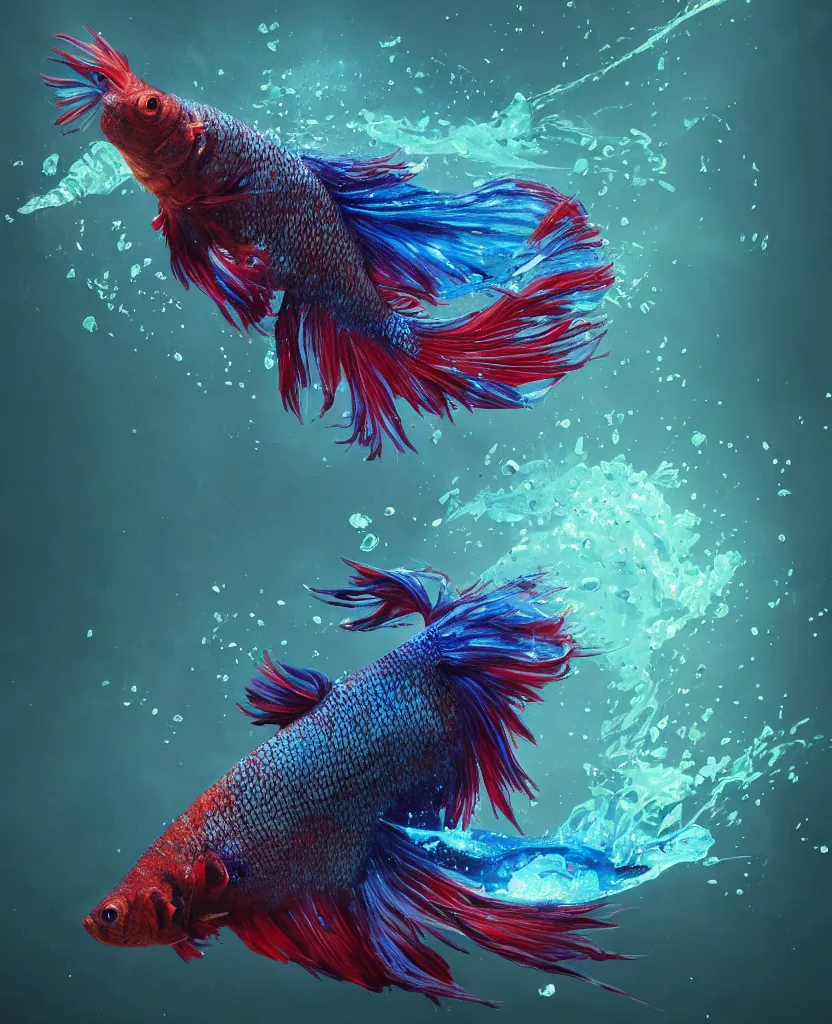 Image similar to betta fish, intricate artwork, octane render, trending on artstation, wlop, greg rutkowski. cinematic, hyper realism, high detail, octane render, 8k