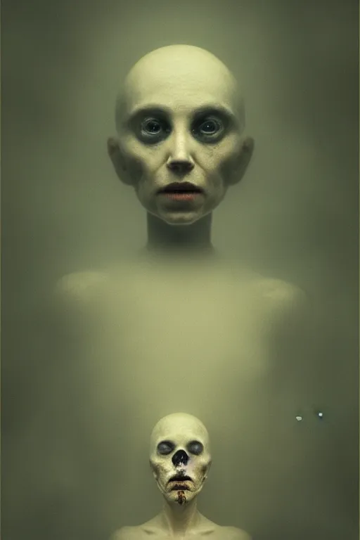 Surreal artwork of a floating giant head with a dark expression