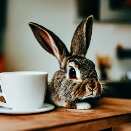 Young rabbit sitting in a coffee cup Stock Photo - Alamy