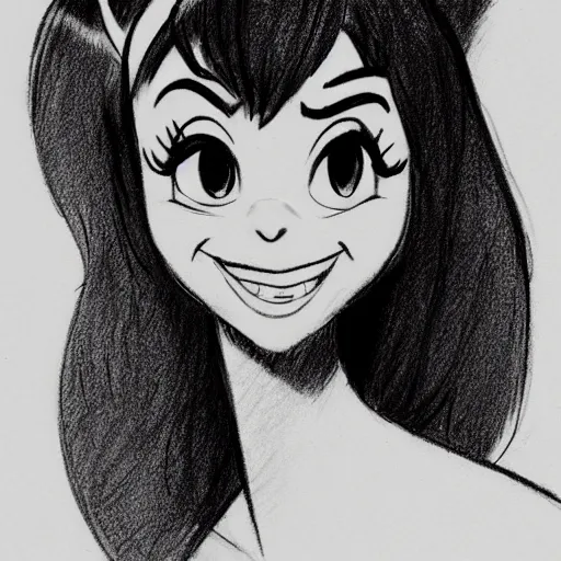 Image similar to milt kahl pencil sketch of victoria justice disney style