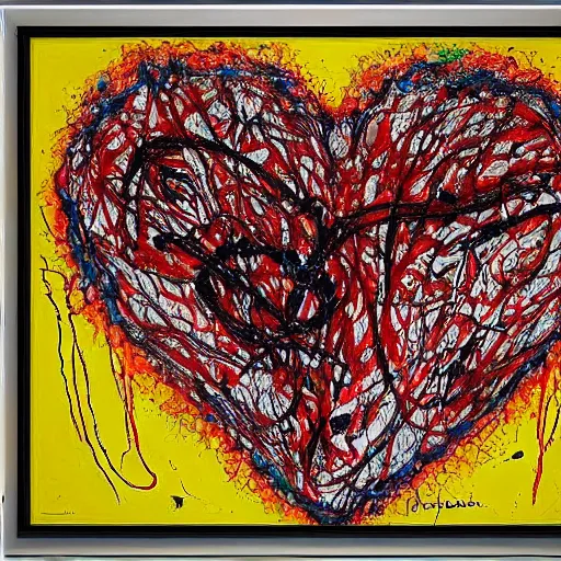 Prompt: anatomically correct heart!!!! by jackson pollock