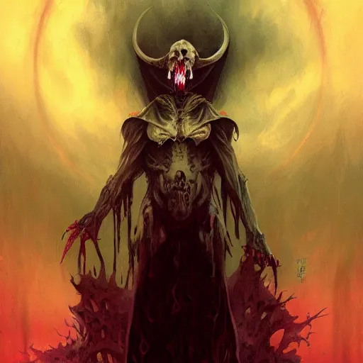 Image similar to Demon Knight of Death, by Anato Finnstark, Tom Bagshaw, Brom