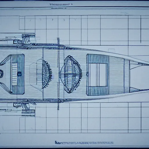 Prompt: a blueprint of a spaceship