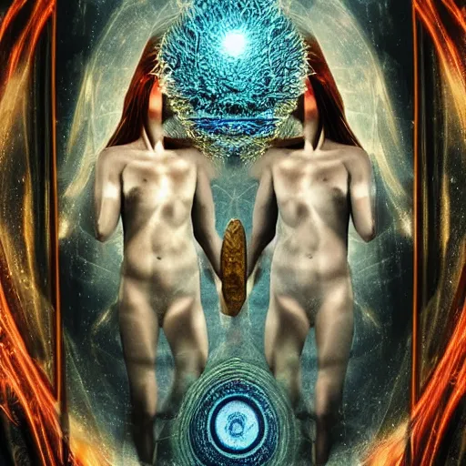 Prompt: a lost reality hides behind closed eyes United The Divine Trinity of Mind ,space & time 4k very intriguing Sapiential Divine A.i Assistance ultra high quality surrealism