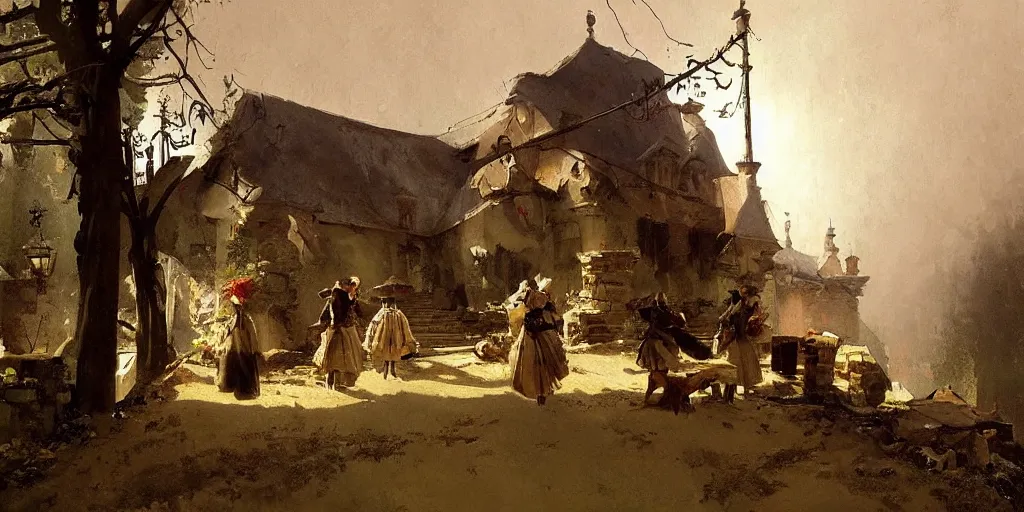 Image similar to gorgeous Carl Spitzweg painting, artstation