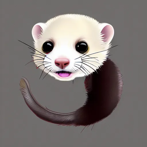 Prompt: Ferret emoji, digital art, high quality 4k