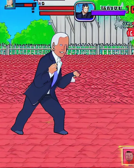 Prompt: Joe Biden in Genshin Impact, gameplay screenshot, mid-shot