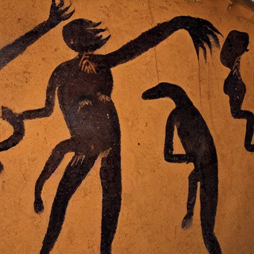 Prompt: among us cave painting