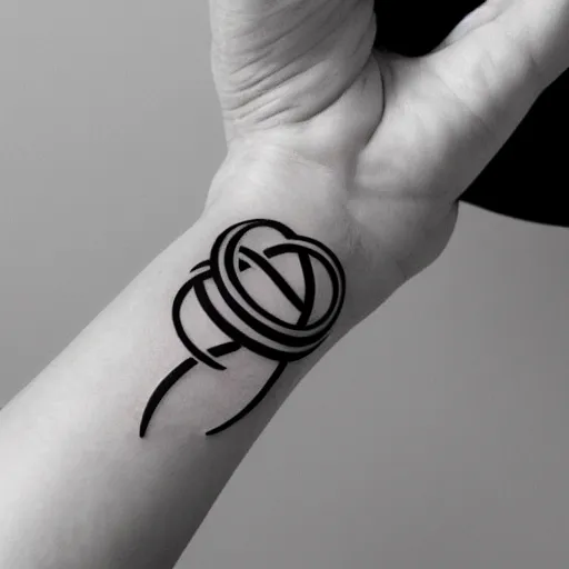 Prompt: simple infinite knot graphic tattoo design, black and white, clean lines, white background,