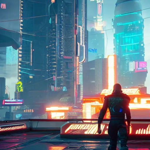 Image similar to Cyberpunk 2077 with two more years of development time, in-game screenshot