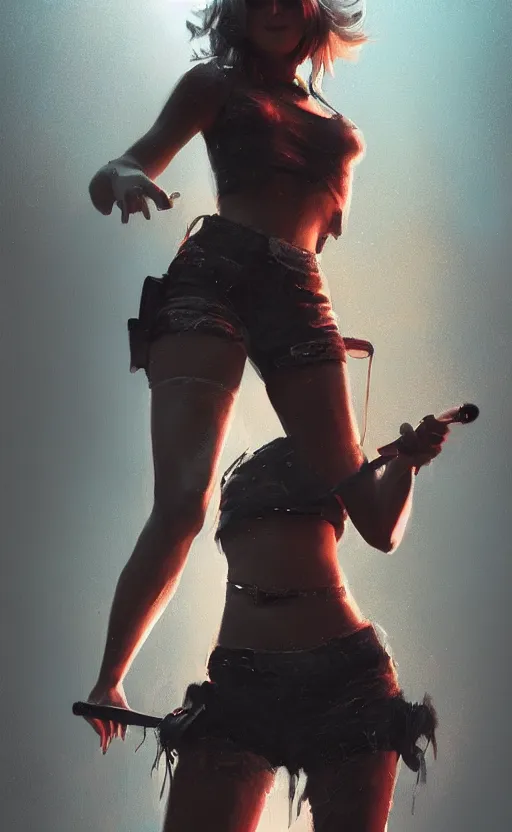 Image similar to rockstar girl on stage. by william - adolphe bouguerea, pixar, artstation trending, concept art, digital art, digital painting, dramatic lighting, sharp focus, highly detailed, vxf movie, cinematic