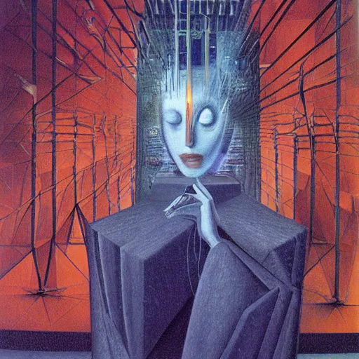 Prompt: Cyberpunk by Remedios Varo